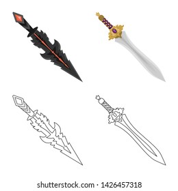 Vector design of game and armor symbol. Set of game and blade stock vector illustration.