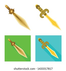 Vector design of game and armor symbol. Collection of game and blade stock vector illustration.