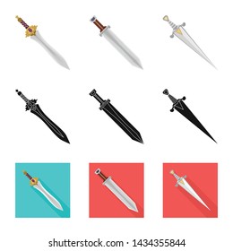 Vector design of game and armor symbol. Collection of game and blade stock symbol for web.