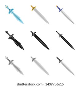 Vector design of game and armor symbol. Set of game and blade stock symbol for web.