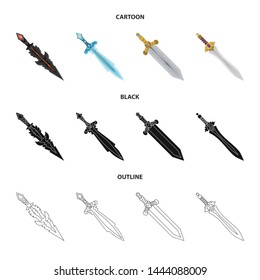 Vector design of game and armor symbol. Set of game and blade stock vector illustration.