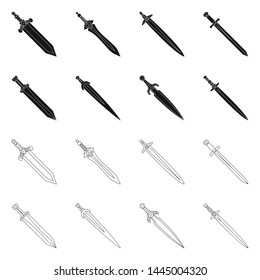 Vector design of game and armor symbol. Collection of game and blade stock vector illustration.
