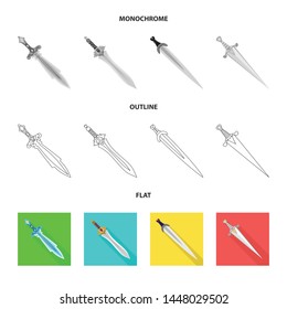 Vector design of game and armor symbol. Collection of game and blade vector icon for stock.