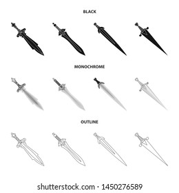 Vector design of game and armor symbol. Collection of game and blade stock symbol for web.