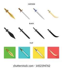 Vector design of game and armor symbol. Set of game and blade stock symbol for web.