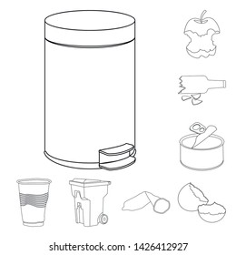Vector design of garbage and ecology icon. Collection of garbage and recycling stock vector illustration.