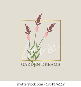 Diseño de vectores jardín lavanda de melocotón rosa crema de flores de rosa conjunto