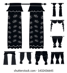 Vector design of garter and blinds sign. Collection of garter and drapery stock symbol for web.