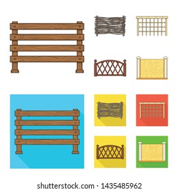 Vector design of gate and fence icon. Set of gate and wall stock vector illustration.
