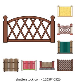 Vector design of gate and fence symbol. Collection of gate and wall stock vector illustration.
