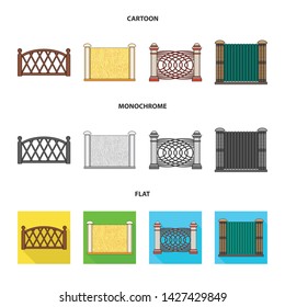 Vector design of gate and fence symbol. Collection of gate and wall vector icon for stock.