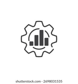 Diseño de Vector de engranaje y curva símbolo gráfico del sistema de movimiento empresarial.