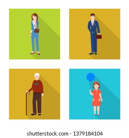 Vector design of generation  and happy  sign. Set of generation  and avatar  stock vector illustration.