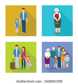 Vector design of generation and happy sign. Set of generation and avatar vector icon for stock.