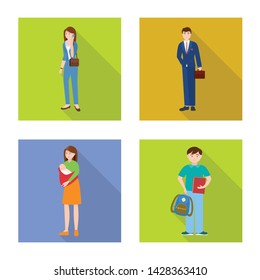 Vector design of generation and happy sign. Set of generation and avatar vector icon for stock.