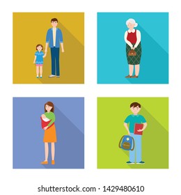 Vector design of generation and happy sign. Collection of generation and avatar stock symbol for web.