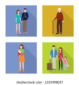 Vector design of generation  and happy  symbol. Collection of generation  and avatar  stock vector illustration.