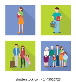 Vector design of generation and happy symbol. Set of generation and avatar stock symbol for web.