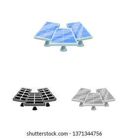 Vector design of generator and electricity  symbol. Set of generator and reflection  stock vector illustration.