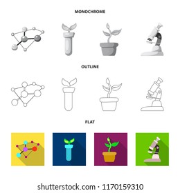 Vector design of genetic and plant icon. Collection of genetic and biotechnology stock symbol for web.