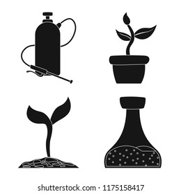 Vector design of genetic and plant icon. Collection of genetic and biotechnology stock vector illustration.