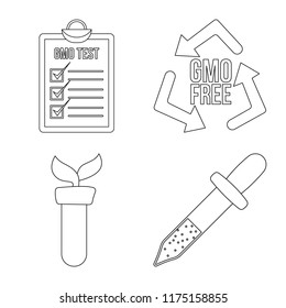 Vector design of genetic and plant icon. Collection of genetic and biotechnology stock vector illustration.