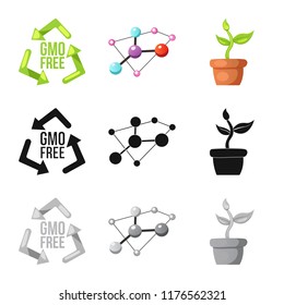 Vector design of genetic and plant icon. Set of genetic and biotechnology vector icon for stock.