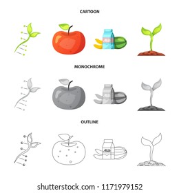 Vector design of genetic and plant logo. Set of genetic and biotechnology vector icon for stock.