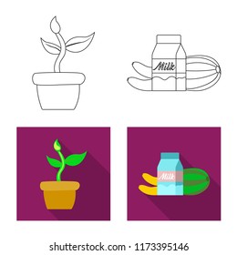 Vector design of genetic and plant logo. Set of genetic and biotechnology stock vector illustration.