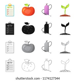 Vector design of genetic and plant logo. Set of genetic and biotechnology stock vector illustration.