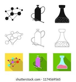 Vector design of genetic and plant logo. Set of genetic and biotechnology stock vector illustration.