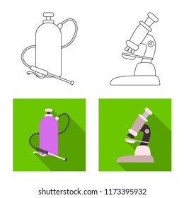 Vector design of genetic and plant sign. Set of genetic and biotechnology stock symbol for web.