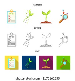 Vector design of genetic and plant symbol. Set of genetic and biotechnology vector icon for stock.