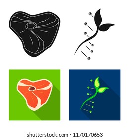 Vector design of genetic and plant symbol. Set of genetic and biotechnology stock symbol for web.