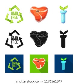 Vector design of genetic and plant symbol. Set of genetic and biotechnology vector icon for stock.