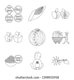 Vector design of genetic and science icon. Collection of genetic and organic vector icon for stock.