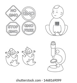 Vector design of genetic and science icon. Set of genetic and organic stock symbol for web.
