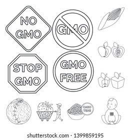 Vector design of genetic and science sign. Set of genetic and organic stock symbol for web.
