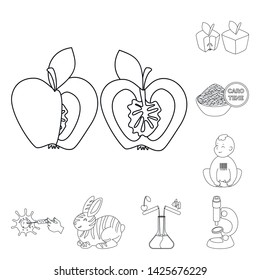 Vector design of genetic and science sign. Set of genetic and organic stock symbol for web.