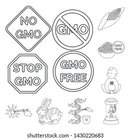 Vector design of genetic and science sign. Set of genetic and organic stock vector illustration.