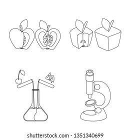 Vector design of genetic and science symbol. Set of genetic and organic stock vector illustration.