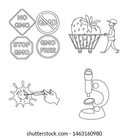 Vector design of genetic and science symbol. Collection of genetic and organic vector icon for stock.
