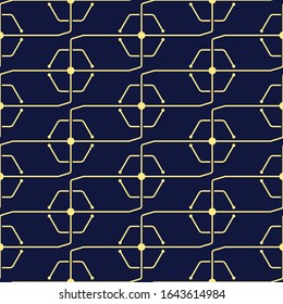 Vector Design of Geometry Pattern with Futuristic Gold Color. Perfect for Wallpaper, Fabric, Wrapping, etc.