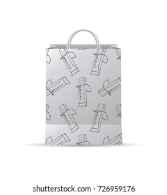 vector design of gift bag with chocolate draw pattern 