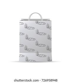 vector design of gift bag with cigar draw pattern 