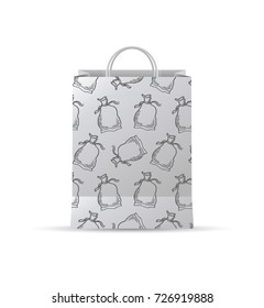 vector design of gift bag with bag draw pattern 