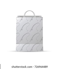 vector design of gift bag with Fishing pole draw pattern 