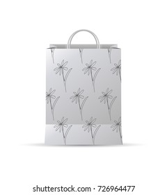 vector design of gift bag with flower draw pattern 