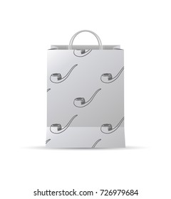 vector design of gift bag with smoking pipe draw pattern 