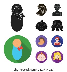Vector design of girl and boy  icon. Set of girl and school stock symbol for web.